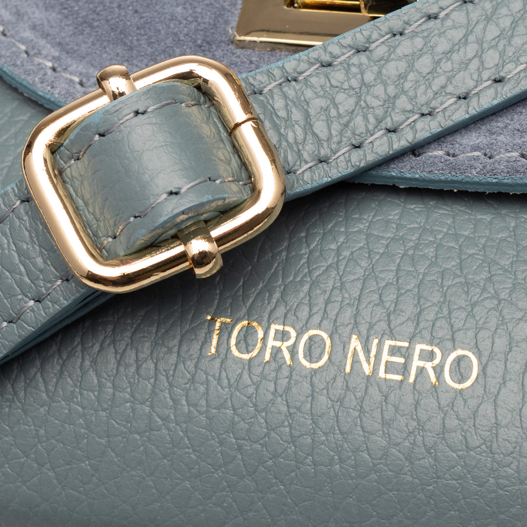 Women's bag made of natural suede leather, light blue Raisa