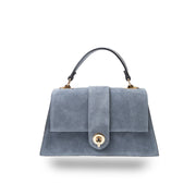 Women's bag made of light blue genuine leather Verona