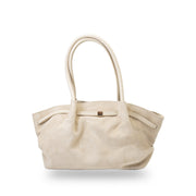 Women's bag made of beige genuine leather Elena