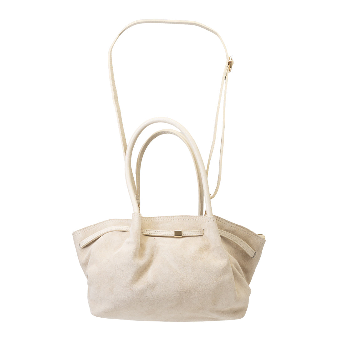 Women's bag made of beige genuine leather Elena