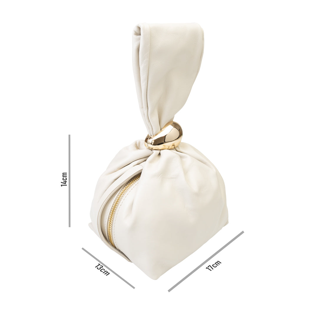 Women's bag made of beige genuine leather Eliza