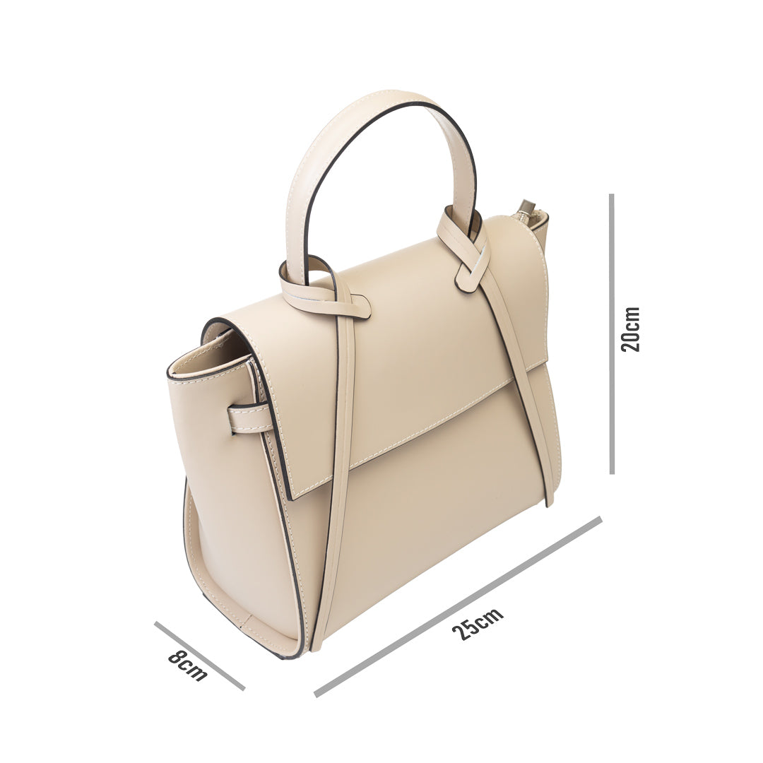 Women's bag made of beige genuine leather Erika