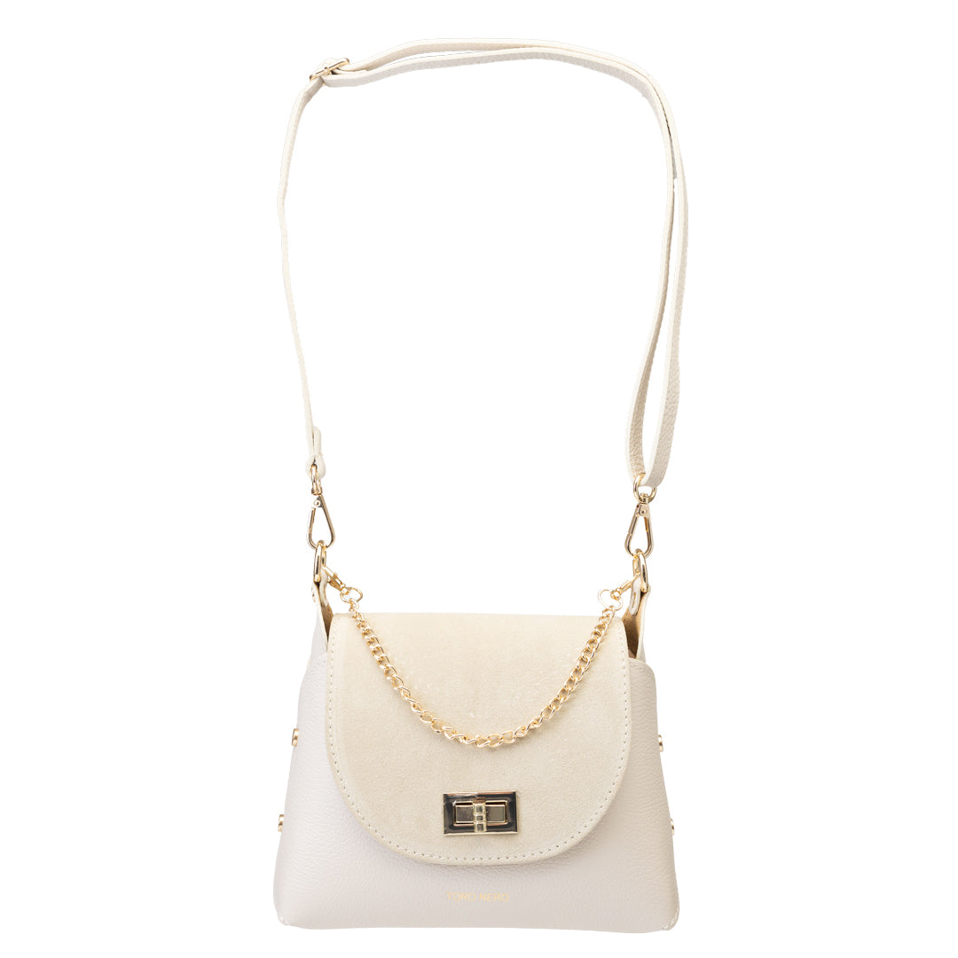 Women's bag made of natural suede leather, beige Raisa