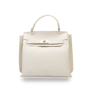 Borsa da donna in vera pelle beige Raluca