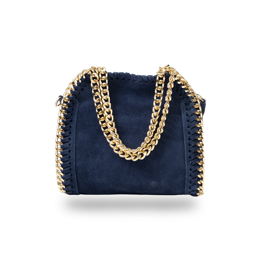 Women's bag made of natural navy leather Ilona