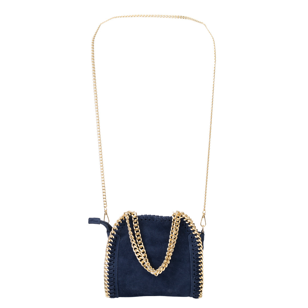 Women's bag made of natural navy leather Ilona