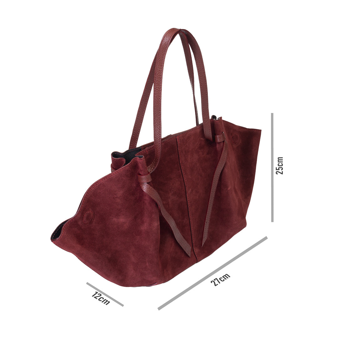 Women's burgundy genuine leather bag Alice