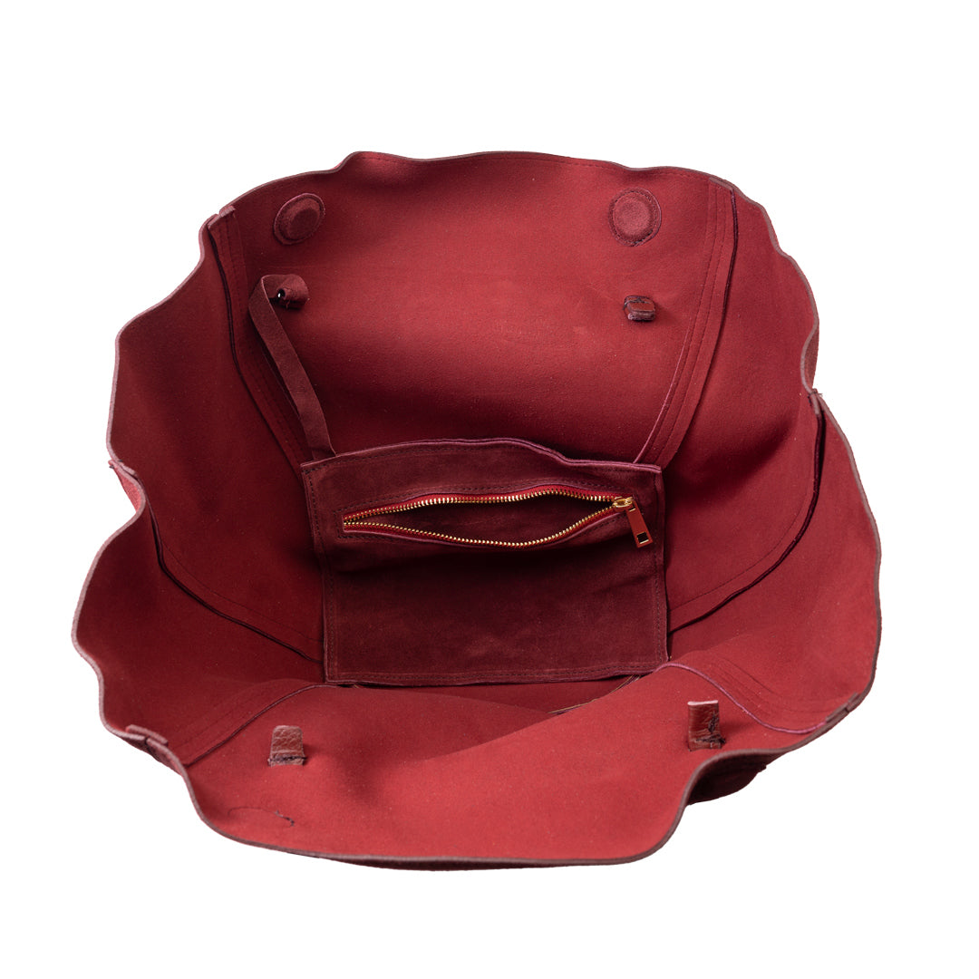 Women's burgundy leather bag Diana