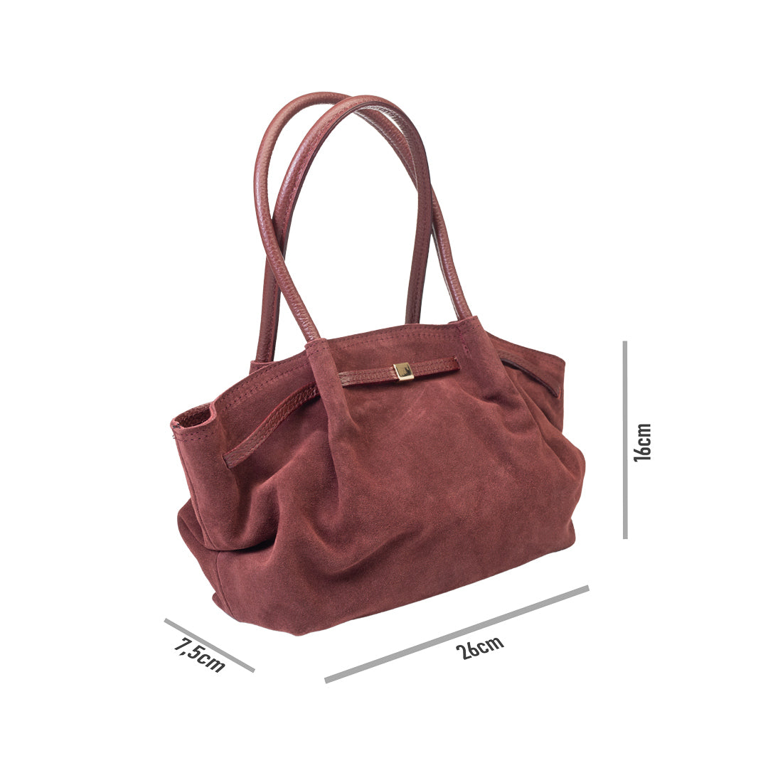 Women's burgundy genuine leather bag Elena