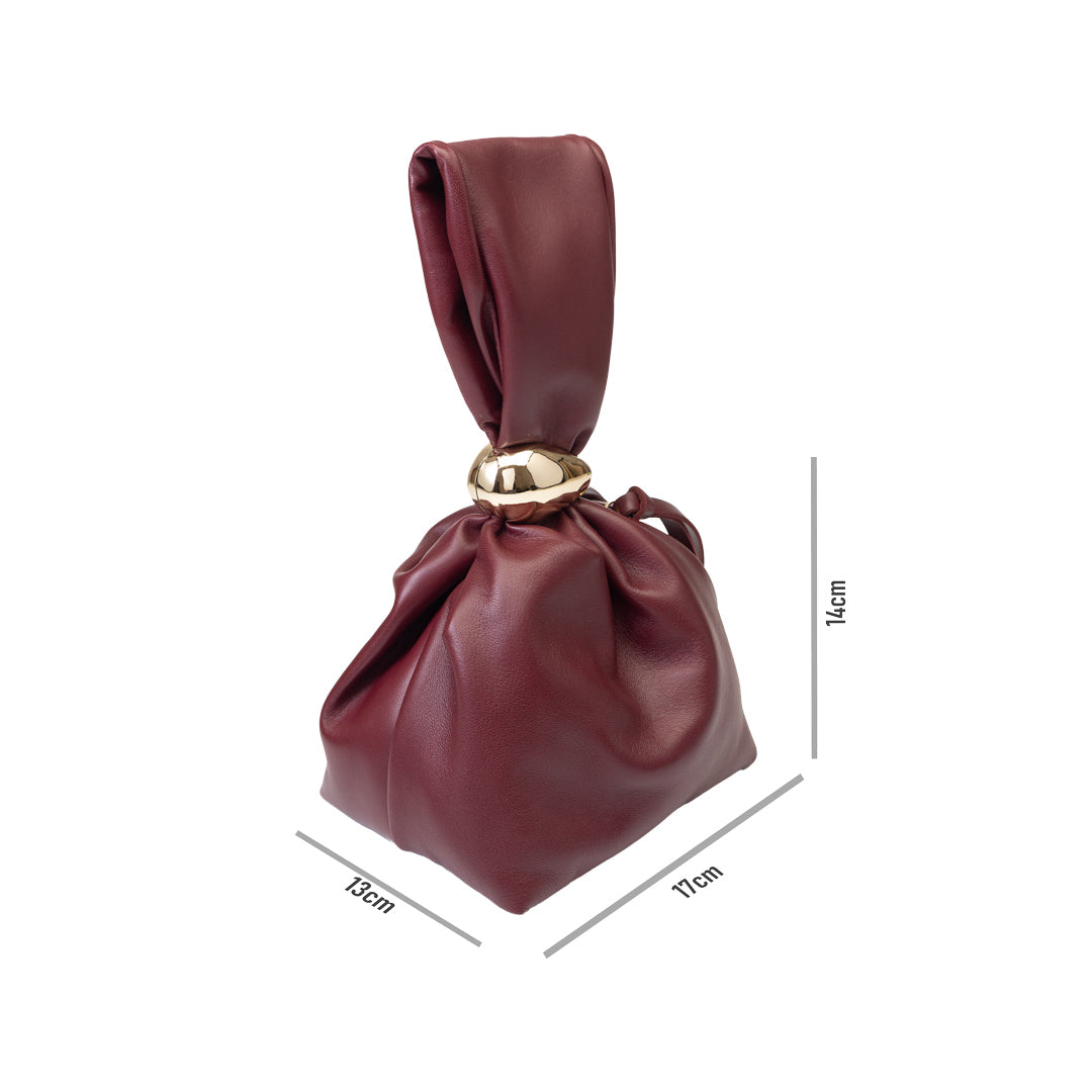 Women's burgundy leather bag Eliza