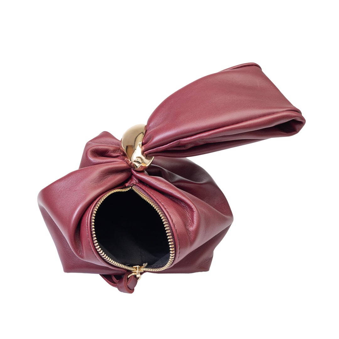 Women's burgundy leather bag Eliza