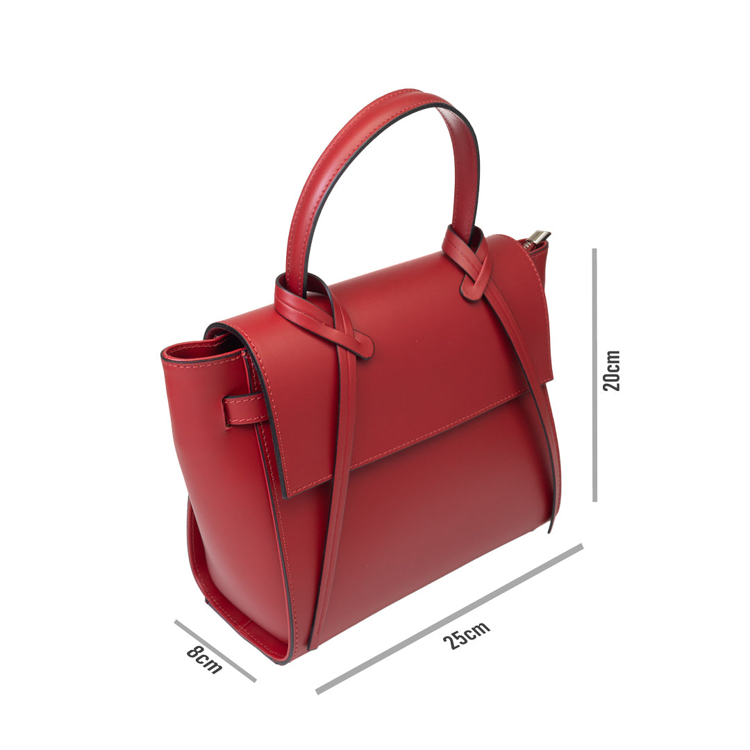 Women's burgundy genuine leather bag Erika