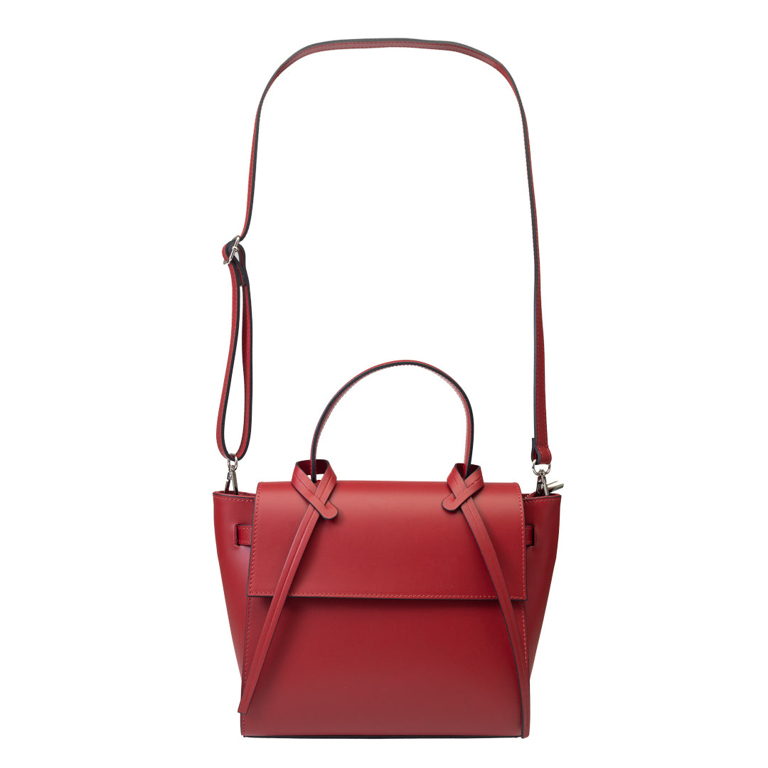 Women's burgundy genuine leather bag Erika