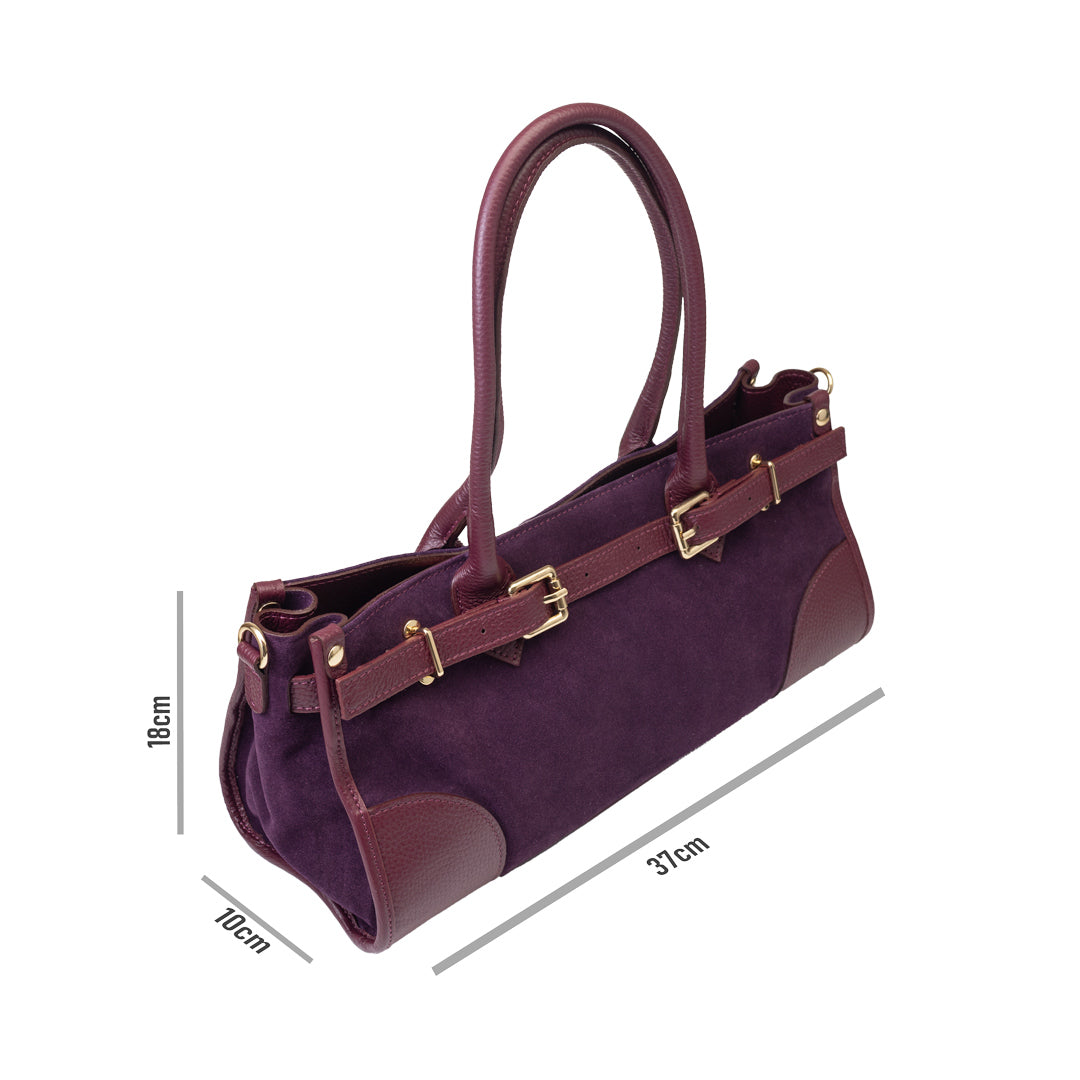 Women's bag made of burgundy genuine leather Evelin