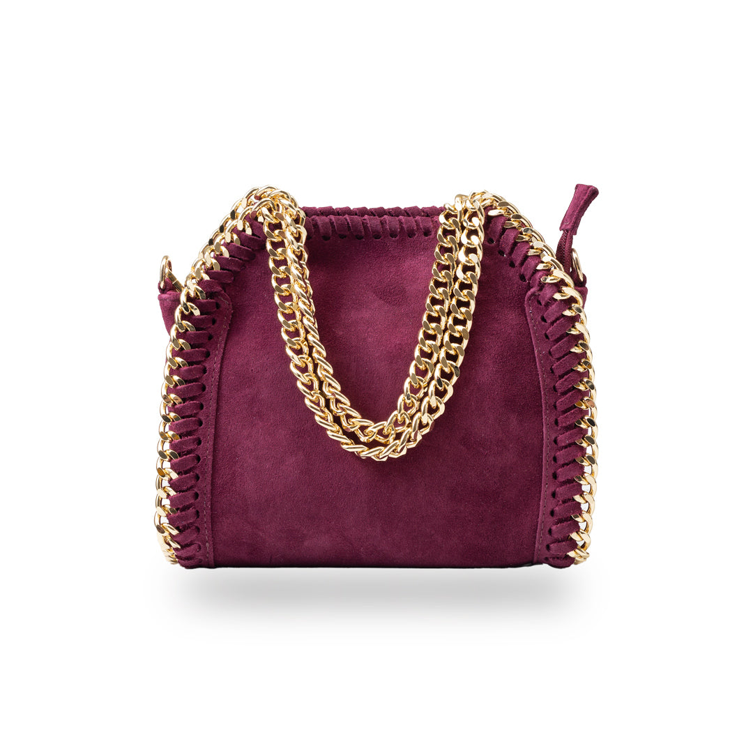 Women's burgundy leather bag Ilona
