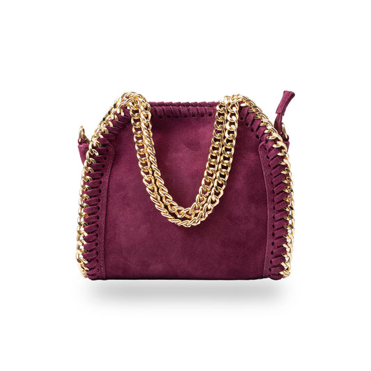 Women's burgundy leather bag Ilona