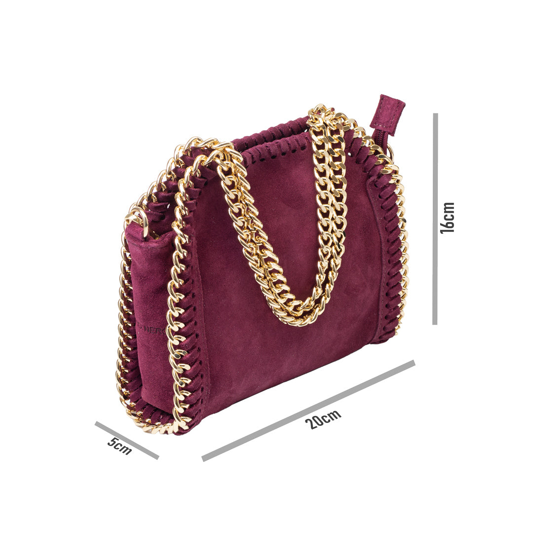 Women's burgundy leather bag Ilona