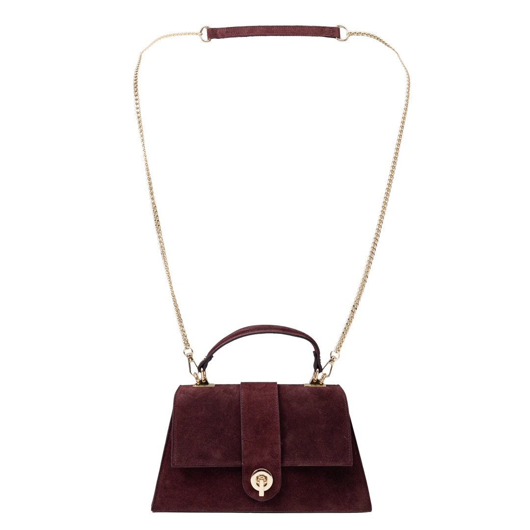 Women's burgundy genuine leather bag Verona