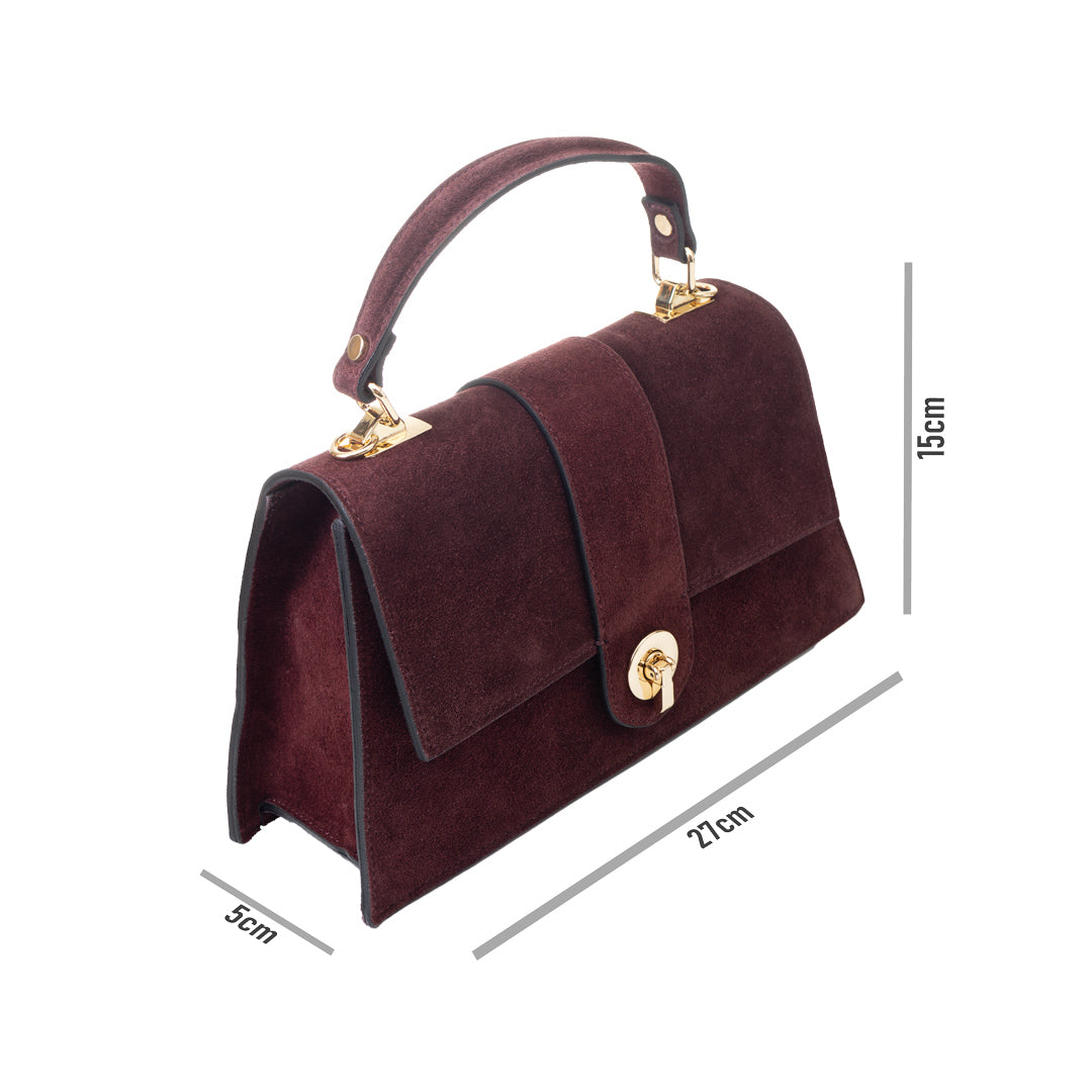 Women's burgundy genuine leather bag Verona