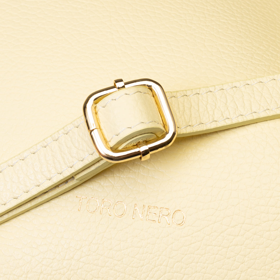 Geanta dama din piele naturala galben lamai Karina