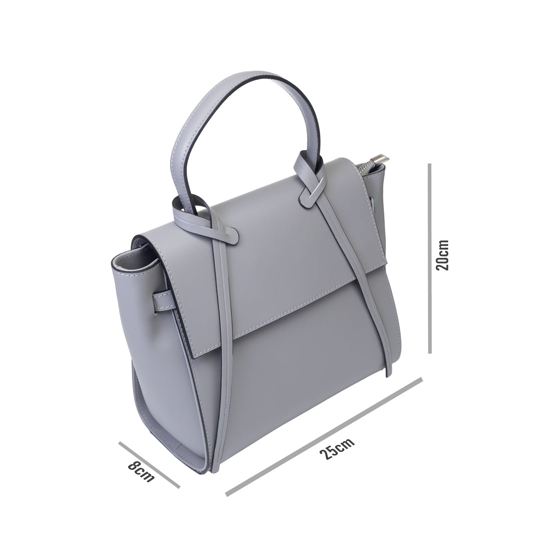 Women's bag made of gray genuine leather Erika