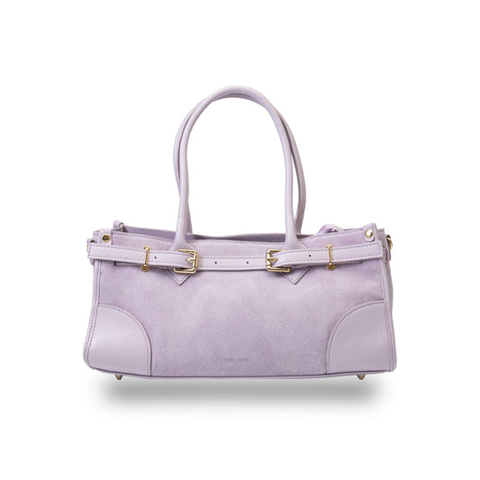 Women's bag made of natural lilac leather Evelin