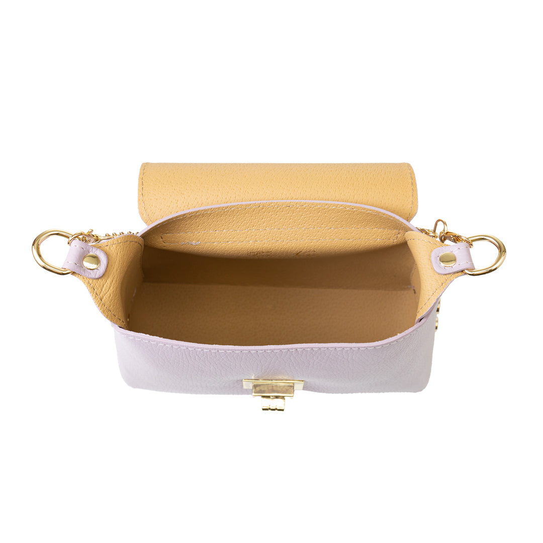 Women's bag made of natural lilac leather Raisa