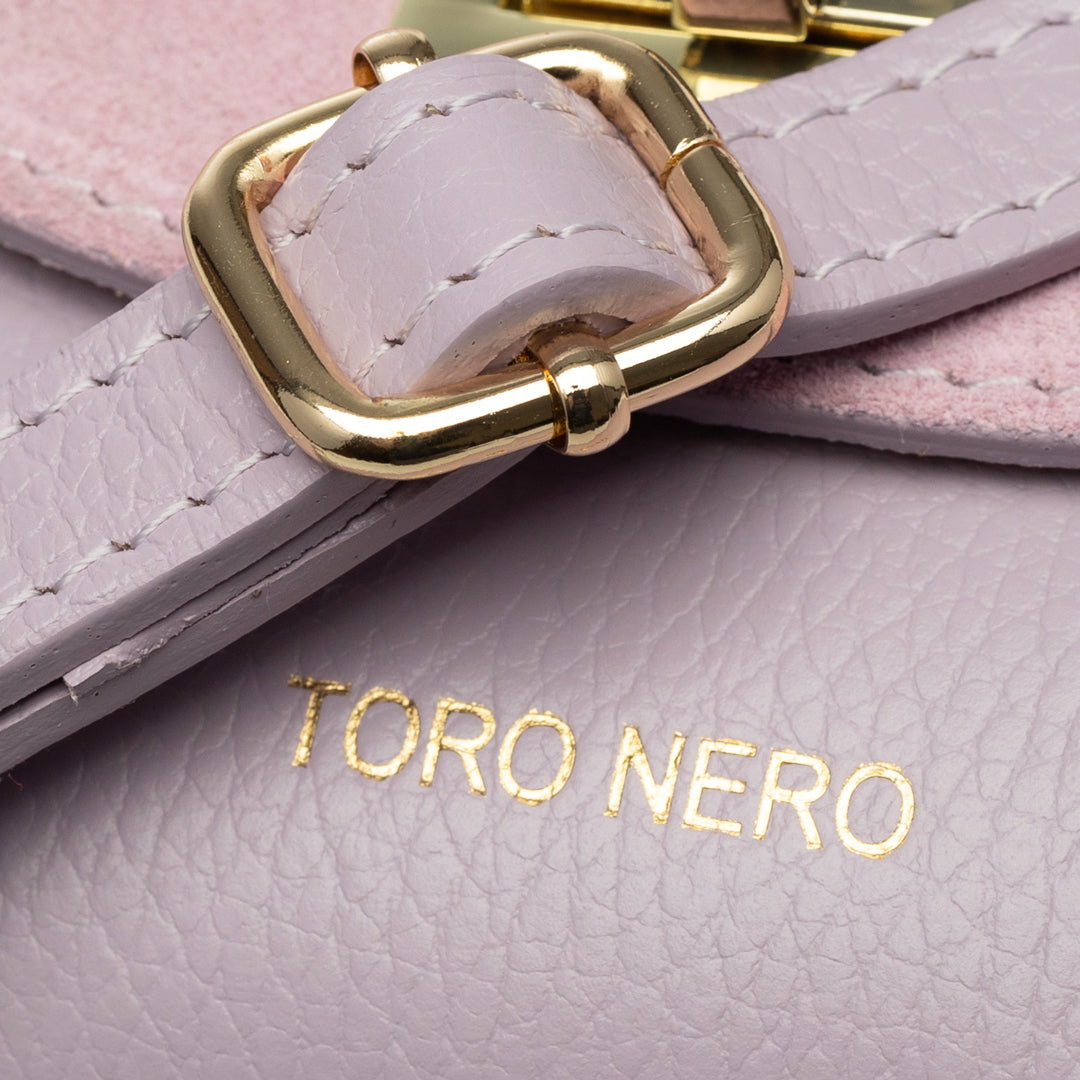 Women's bag made of natural suede, lilac Raisa