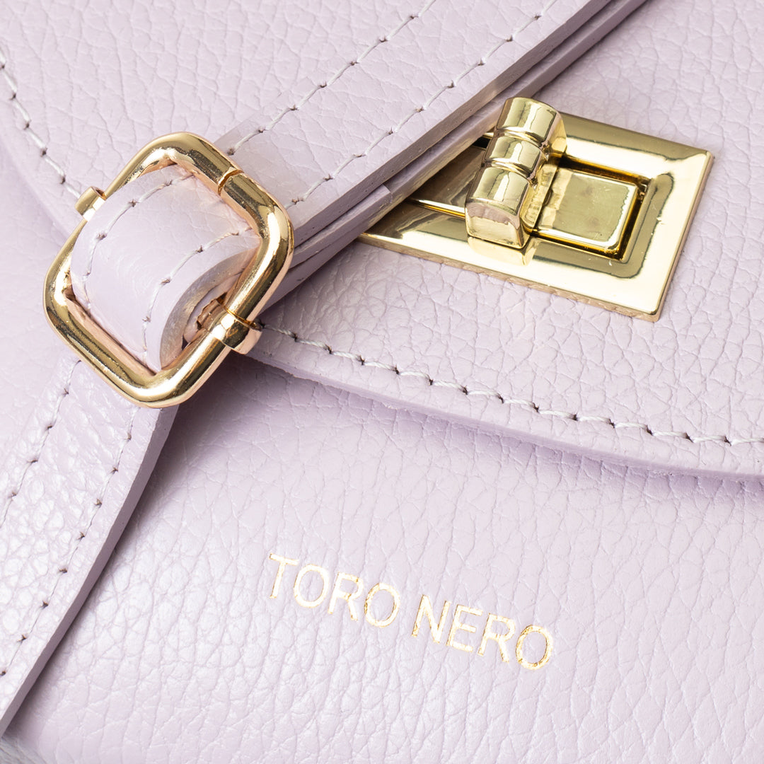 Women's bag made of natural lilac leather Raisa