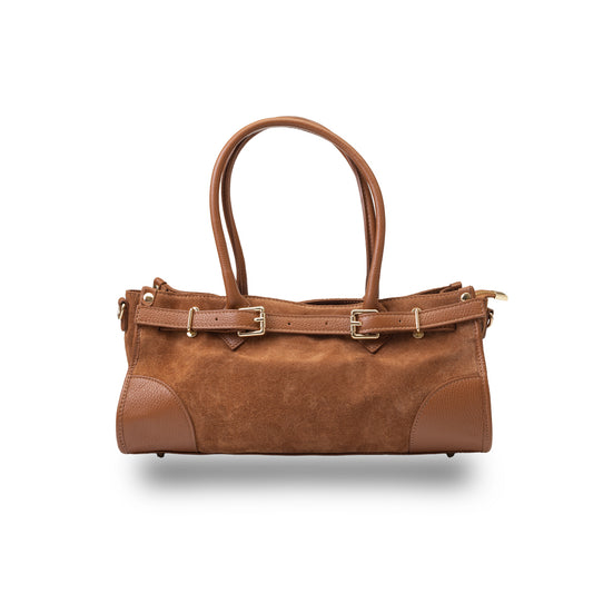 Women's bag made of brown genuine leather Evelin