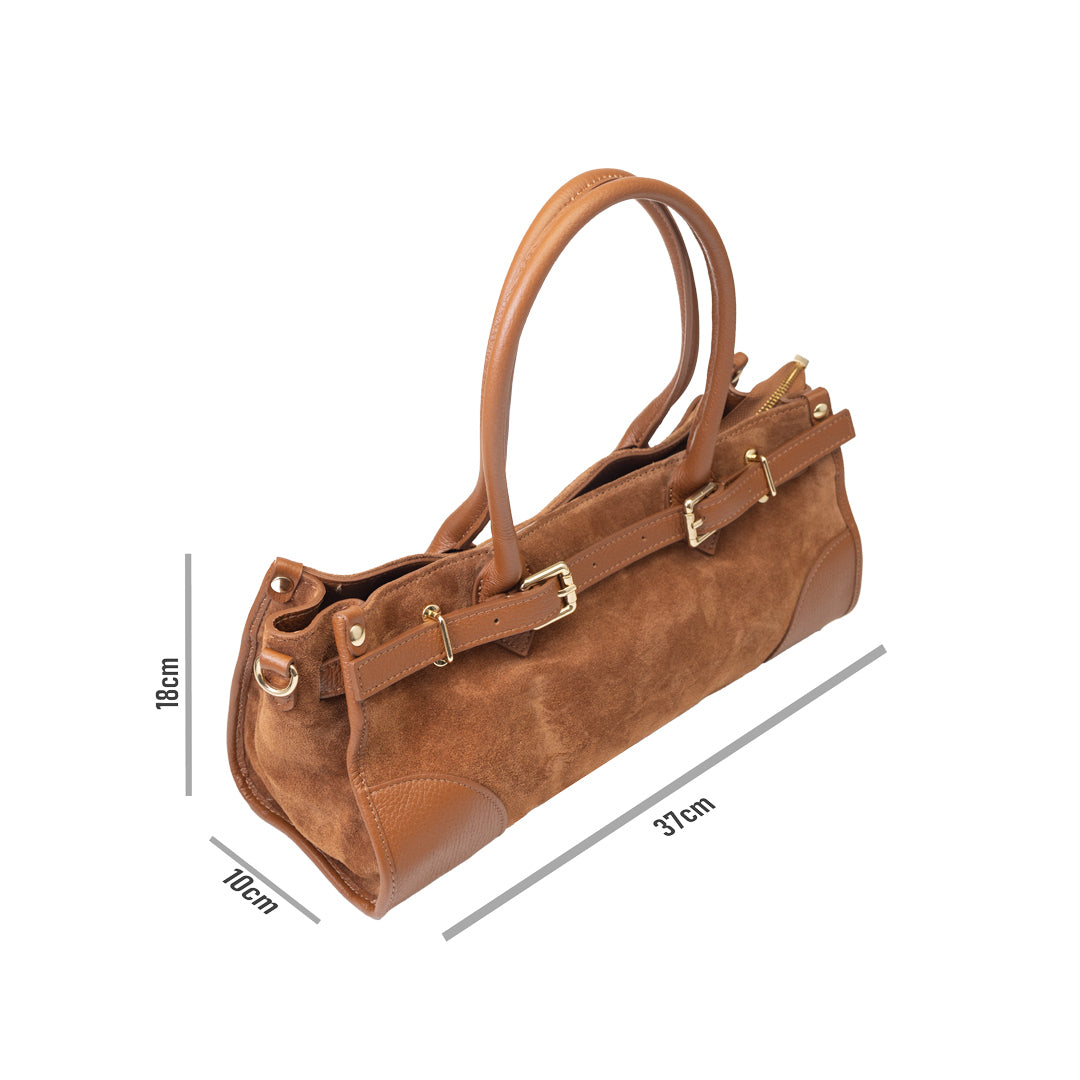 Women's bag made of brown genuine leather Evelin