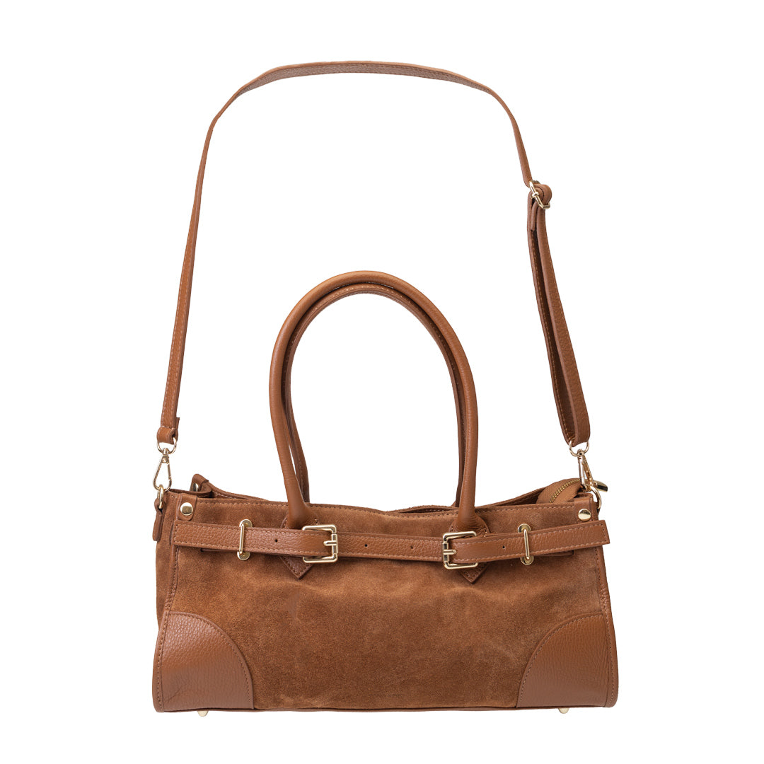 Women's bag made of brown genuine leather Evelin
