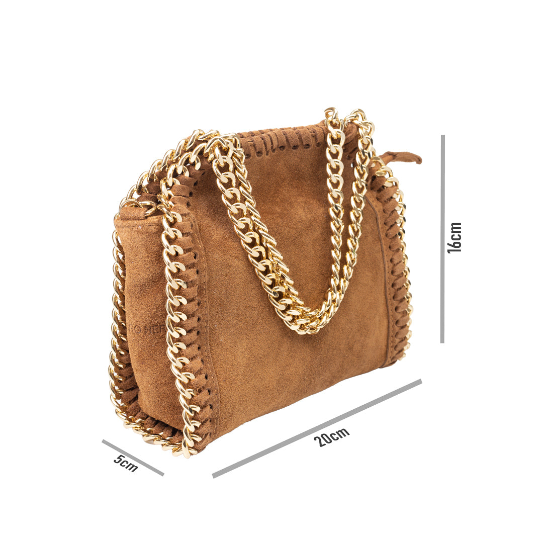 Women's brown genuine leather bag Ilona
