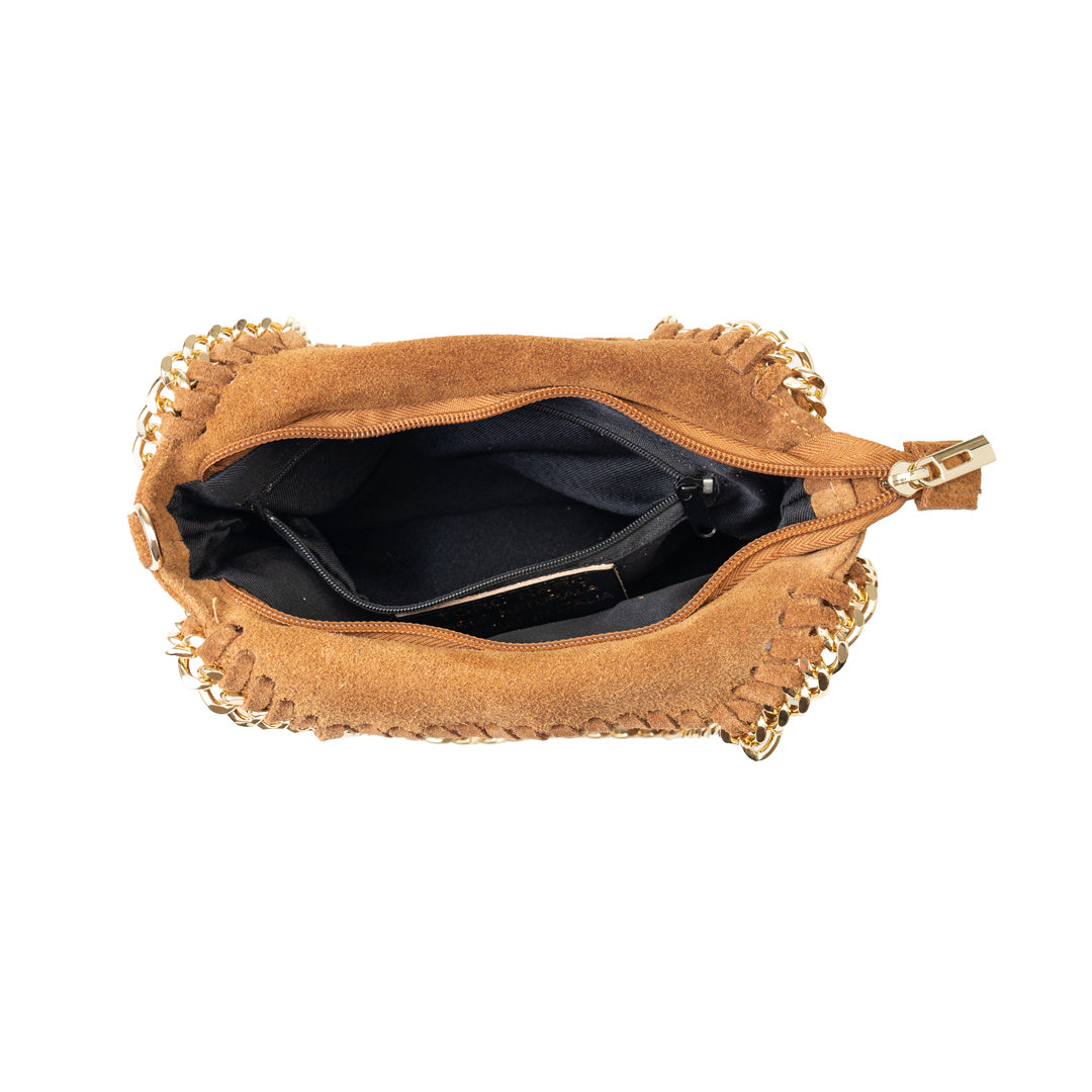 Women's brown genuine leather bag Ilona