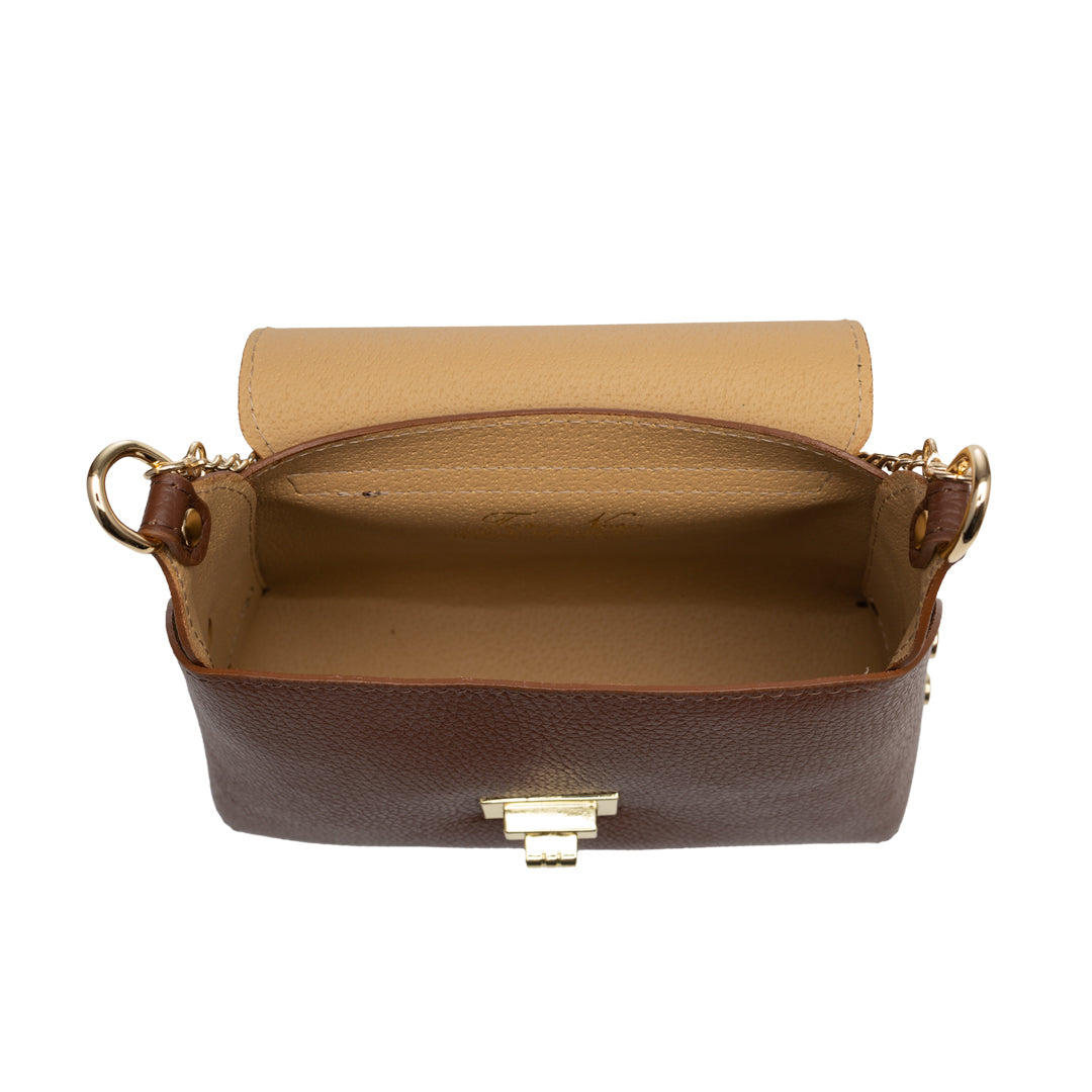 Women's bag made of natural suede leather, brown Raisa