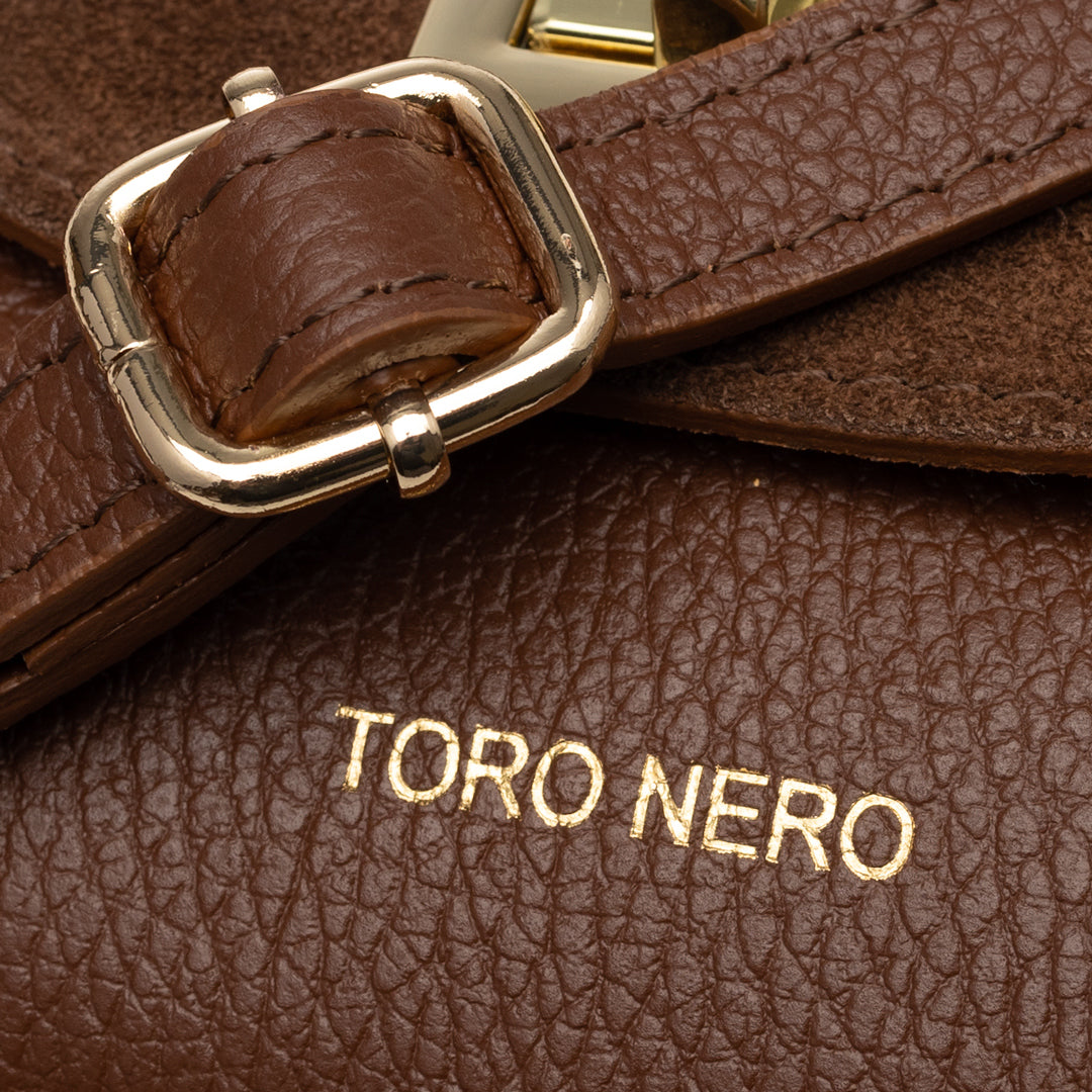 Women's bag made of natural suede leather, brown Raisa