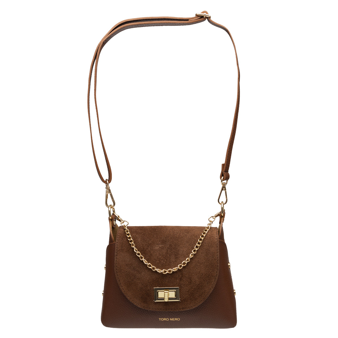 Women's bag made of natural suede leather, brown Raisa