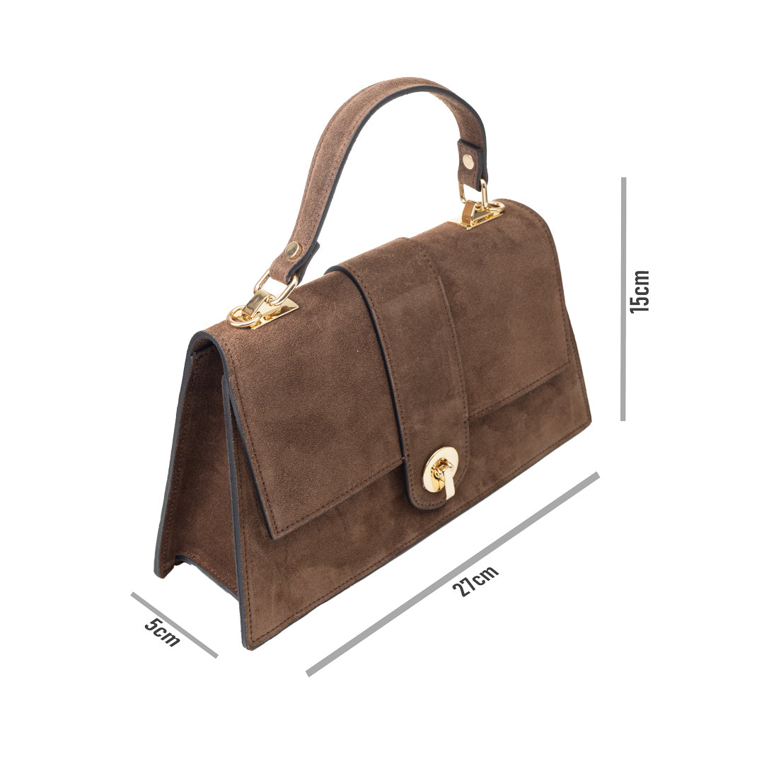 Women's bag made of brown genuine leather Verona