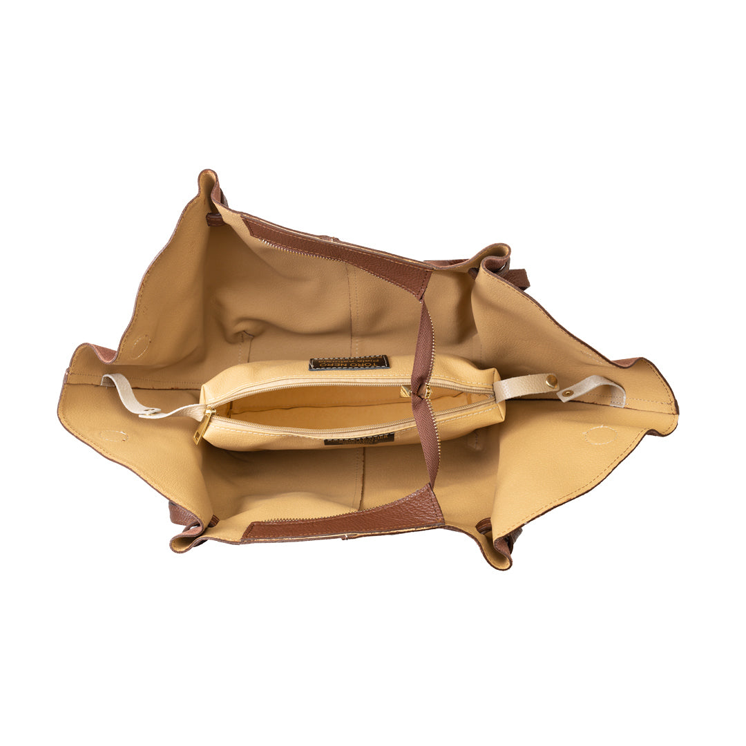 Women's bag made of cognac brown genuine leather Alice