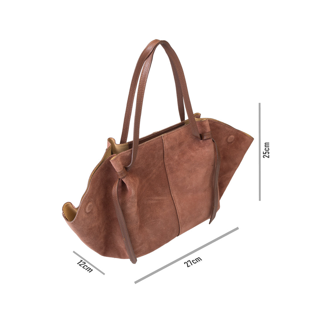 Women's bag made of cognac brown genuine leather Alice