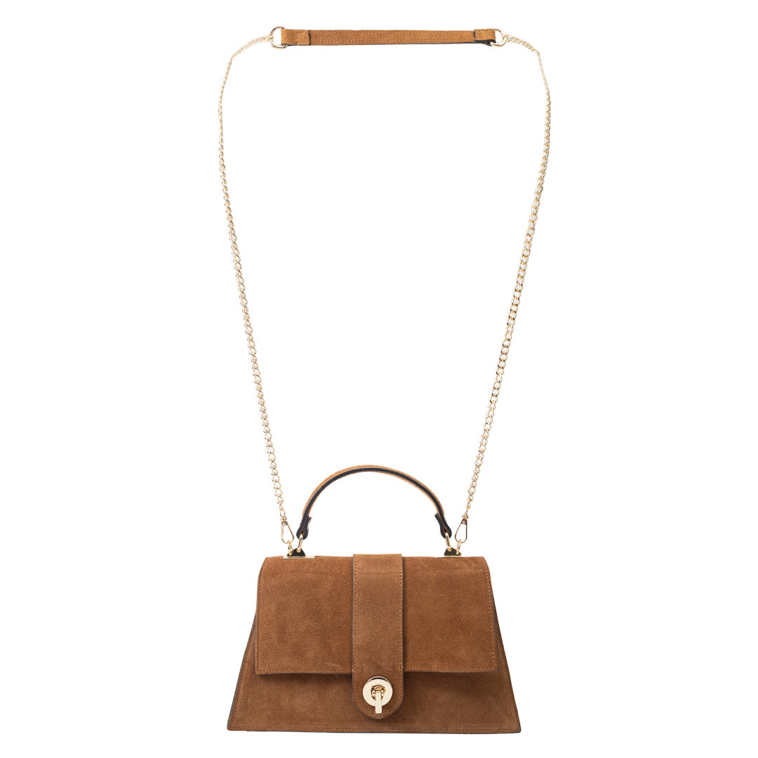 Women's bag made of light brown genuine leather Verona