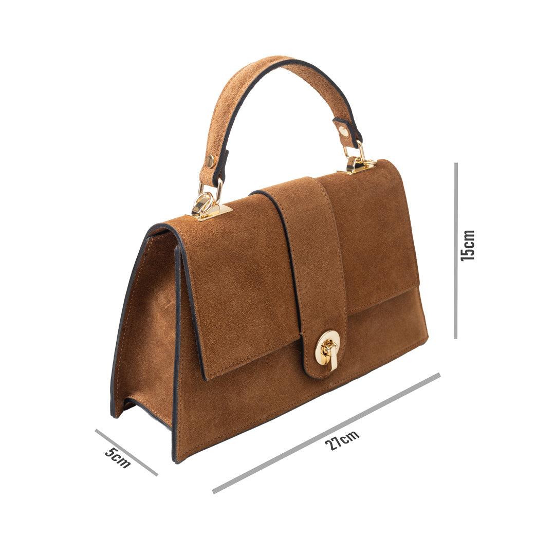 Women's bag made of light brown genuine leather Verona