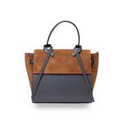 Women's brown-gray genuine leather bag Erika