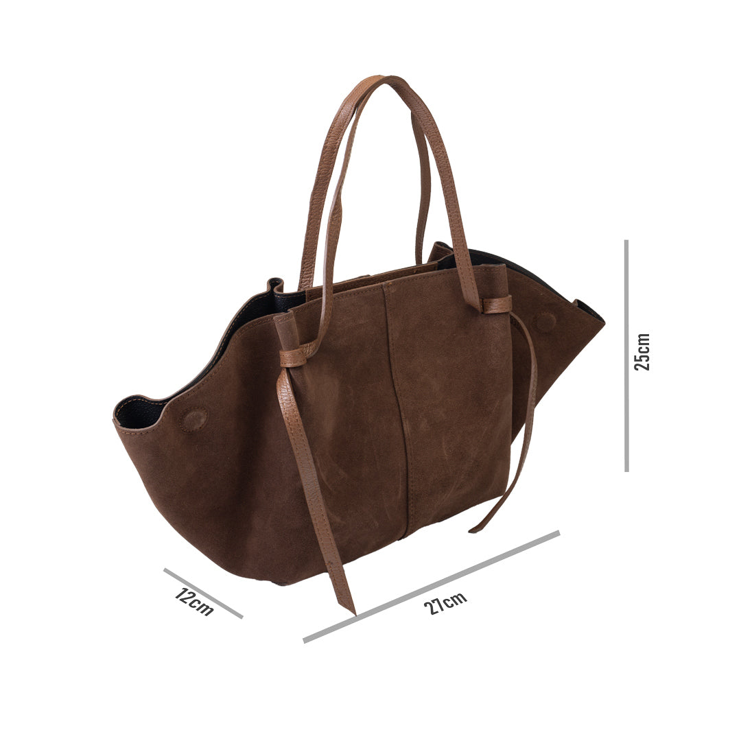 Women's dark brown genuine leather bag Alice