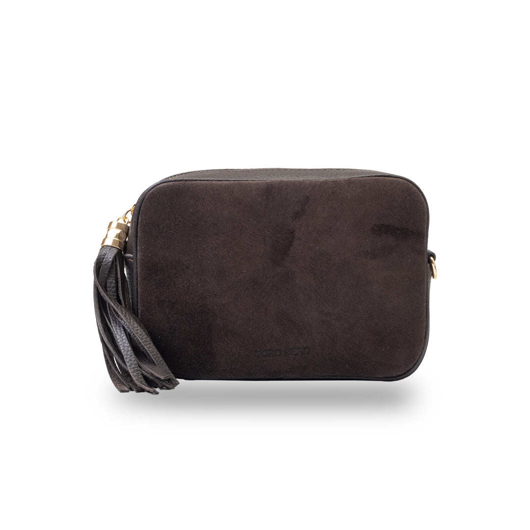 Women's dark brown genuine leather bag Ancuta 