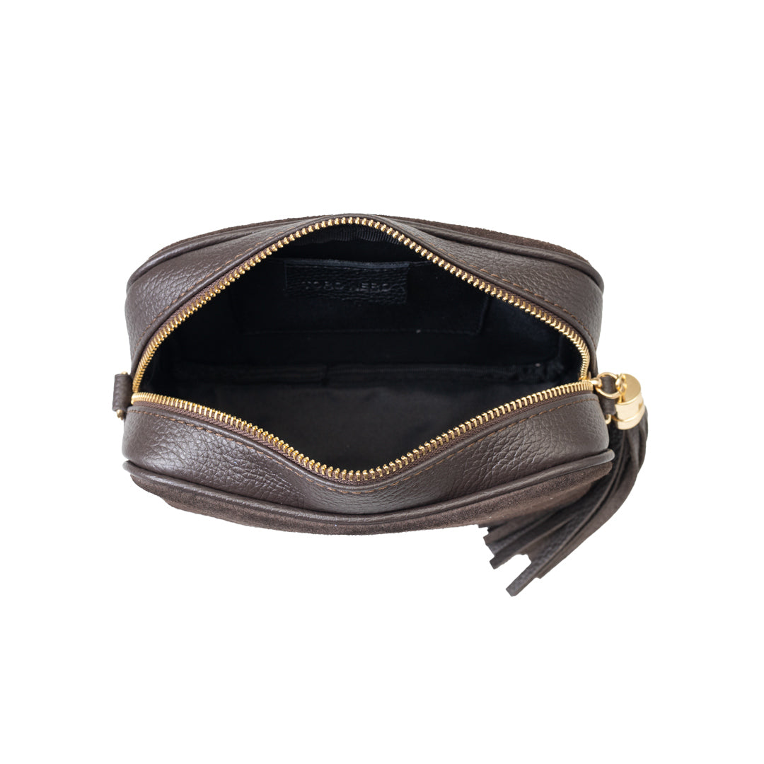 Women's dark brown genuine leather bag Ancuta 