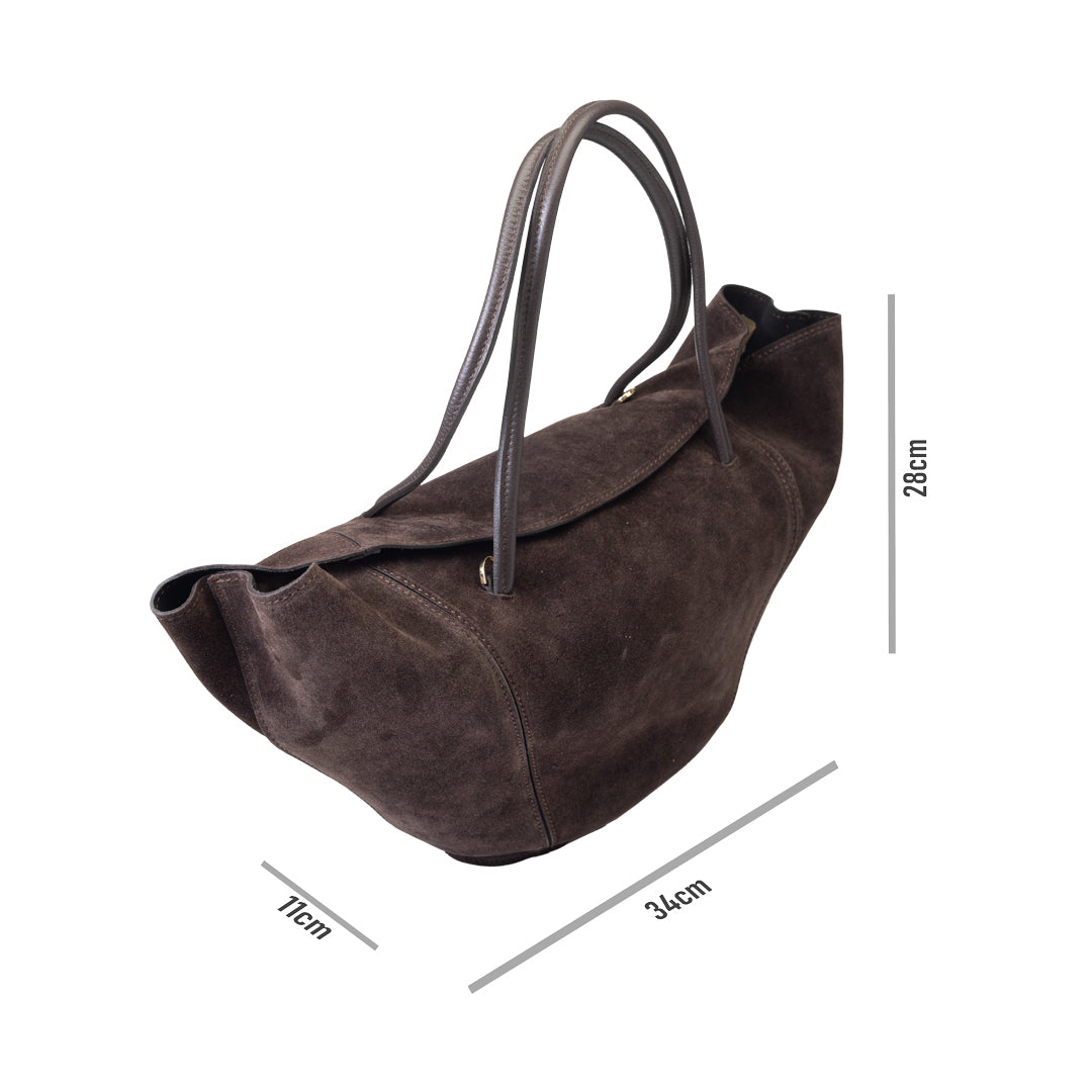Women's dark brown genuine leather bag Diana