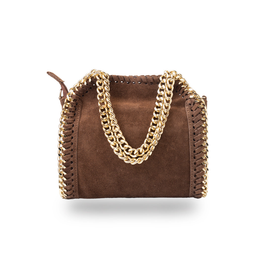 Women's dark brown genuine leather bag Ilona
