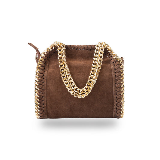 Women's dark brown genuine leather bag Ilona