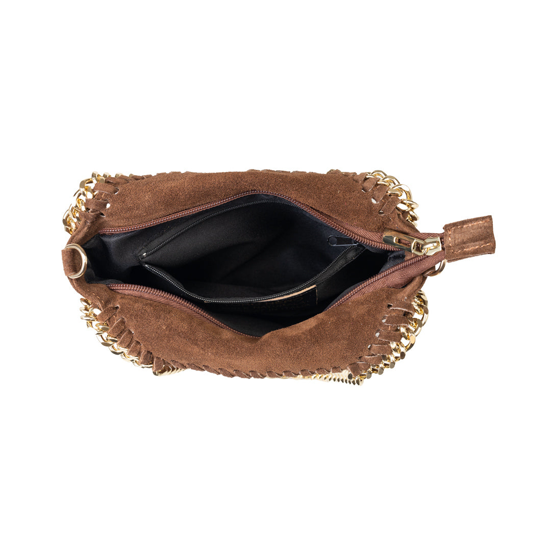 Women's dark brown genuine leather bag Ilona